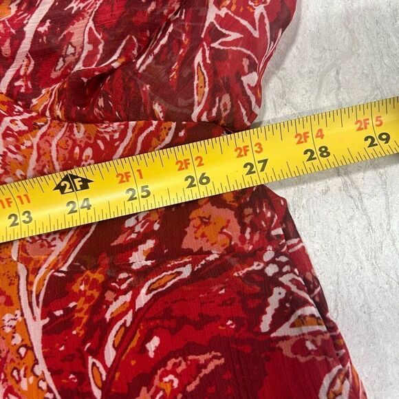 Soft Surroundings Women's Plus Red Paisley Button Down Tunic Top Size 3X - Picture 12 of 14